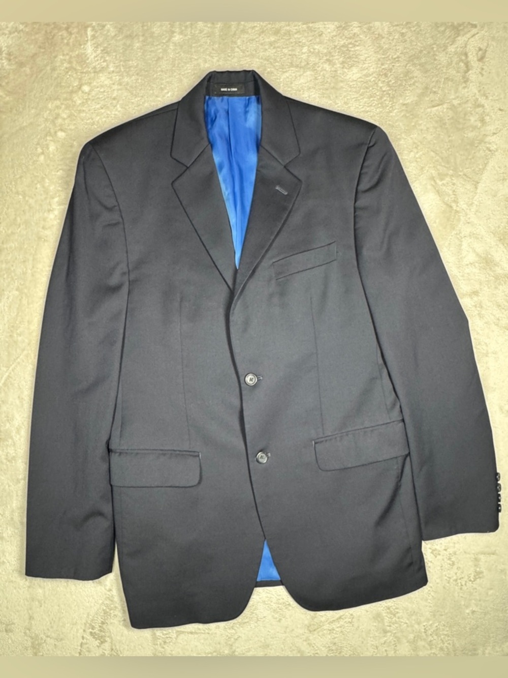 MICHAEL Michael Kors 100% Wool Men’s Dark Navy Blue Buttoned Front Blazer 36R